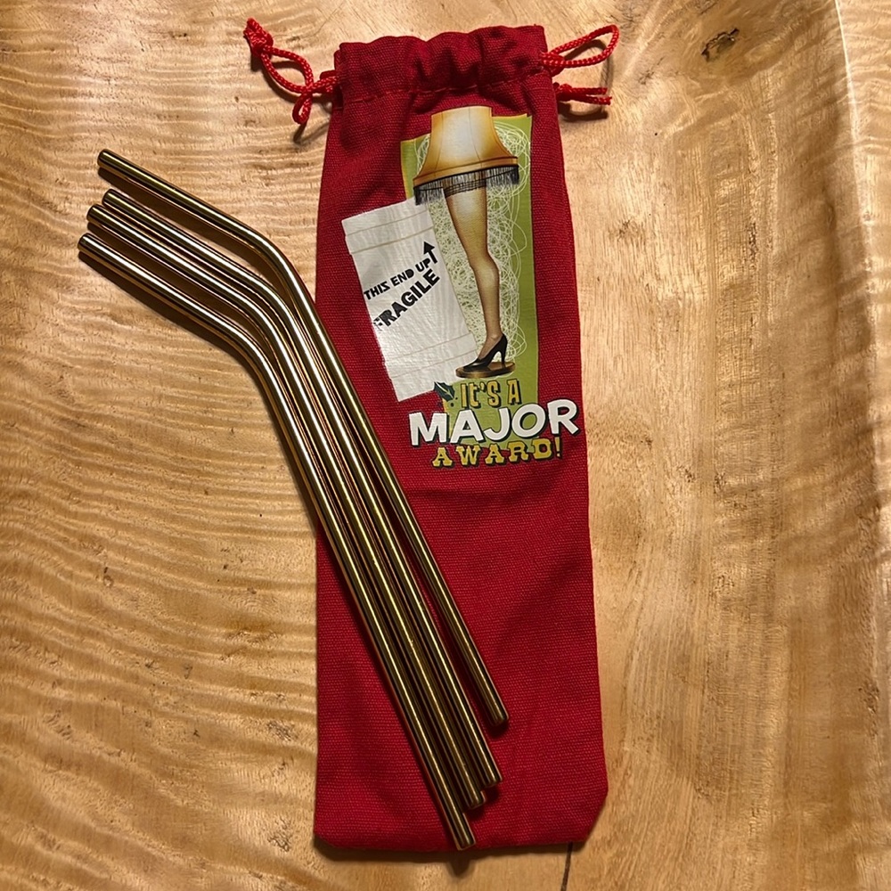 Gold metal straws.